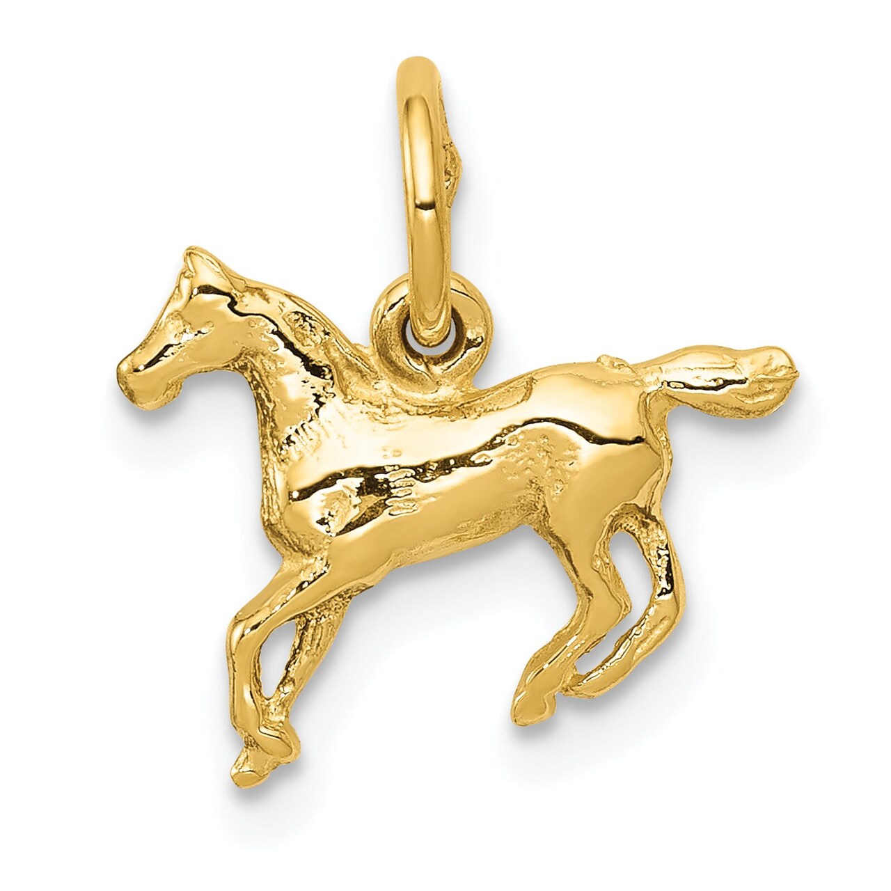 14K Yellow Gold Polished Horse Charm Pendant Jewelry 13mm x 13mm